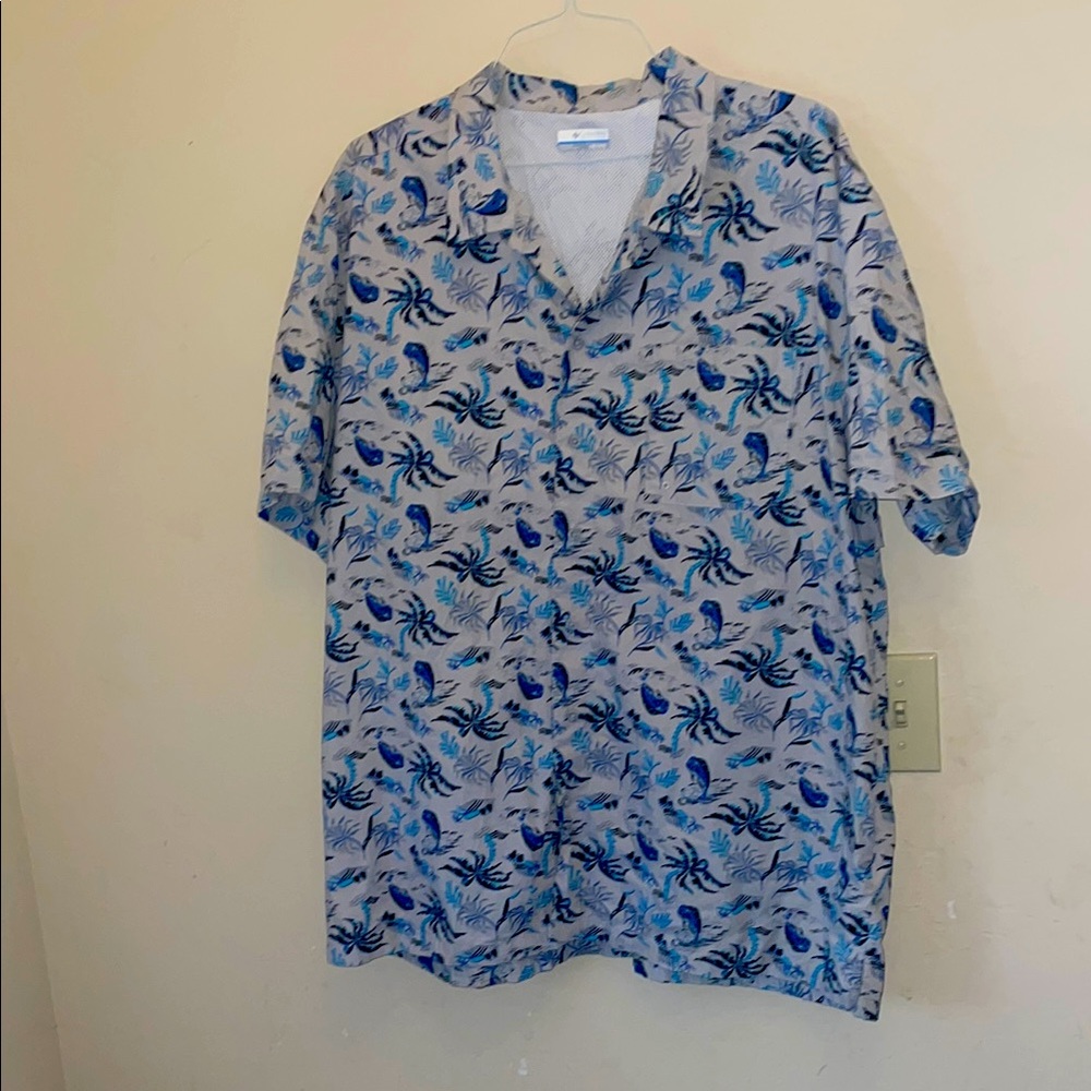 Columbia PFG Fishing theme printed Shirt men’s ! XXL